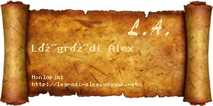 Légrádi Alex névjegykártya